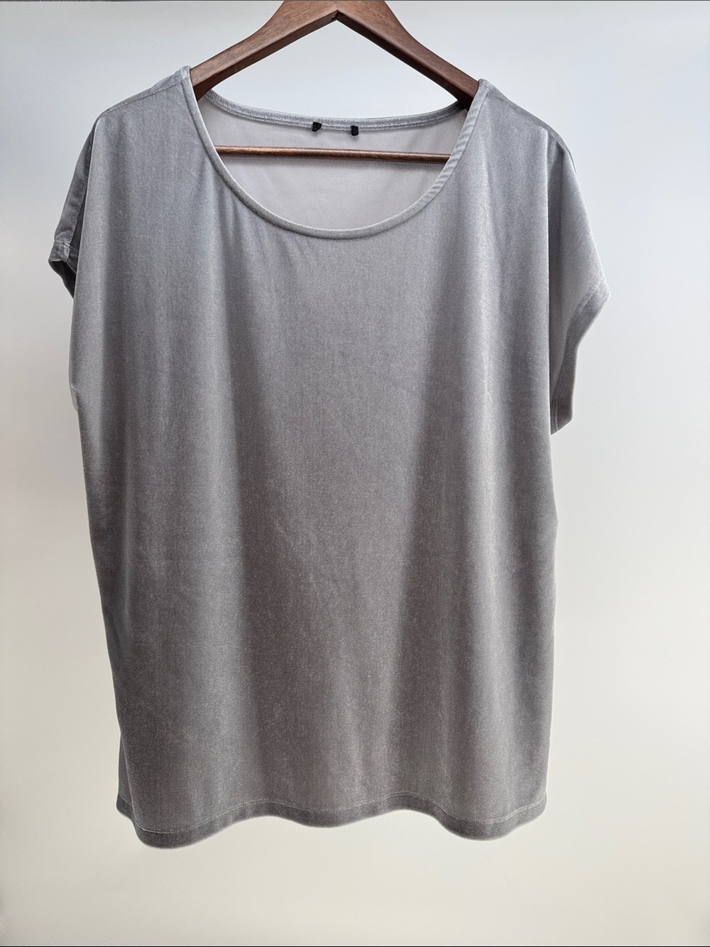 Source Unknown Scoop Neck Short Sleeve Tee - Light Gray
